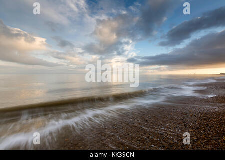 Big cloudburst at St Mary's Bay, Romney Marsh, Kent, UK Stock Photo