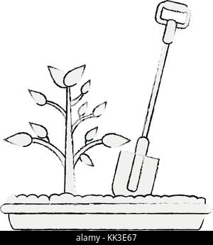 Plant and shovel Stock Vector