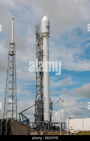 SpaceX's Falcon 9 rocket launched the AsiaSat 8 satellite to a geosynchronous transfer orbit at 4am EDT on August 5, 2014. Stock Photo