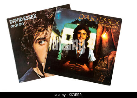 David Essex,  Rock On, Album cover, 1973, All the Fun of the Fair, Album cover, 1975, Stock Photo