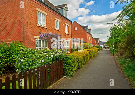 New houses on a residential development in Stratford upon Avon, Warwickshire Stock Photo