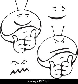 Smiley set different grimaces Stock Vector