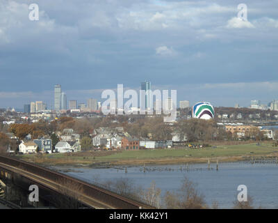 A view of Boston from North Quincy, Massachusetts Stock Photo