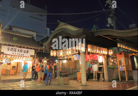 People visit Hozenji temple in Dotonbori Osaka Japan. Stock Photo