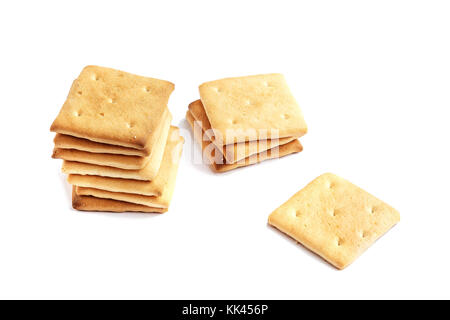 light breakfast, crackers isolated on white background Stock Photo