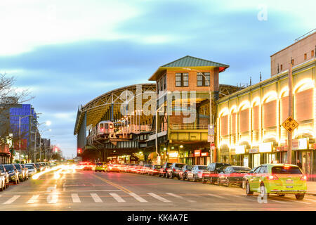 Brooklyn, New York - March 26, 2016: Coney Island subway station in New York City. It is the last stop on the BMT Lines and provides access to the bea Stock Photo