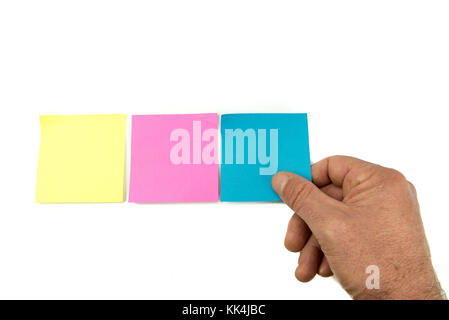 Three  color sticky notes empty Stock Photo