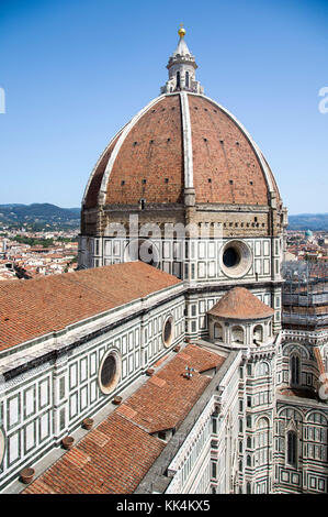 Renaissance Cupola del Brunelleschi (Brunelleschi's Dome) of Italian Gothic Cattedrale di Santa Maria del Fiore (Florence Cathedral of Saint Mary of t Stock Photo