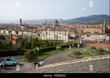 Palazzo Vecchio (Old Town Hall), Basilica San Lorenzo (Basilica of St Lawrence), Battistero di San Giovanni (Baptistery of Saint John), Campanile di G Stock Photo