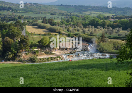 Italy; Tuscany: Saturnia. A spa town that has been inhabited since ancient times, famous for its sulphurous spring water Terme di Saturnia (37.5 ¡C) t Stock Photo