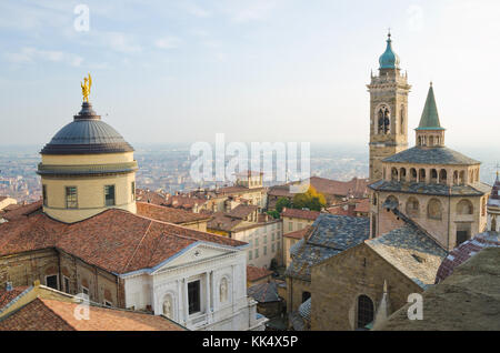 BERGAMO, ITALY. 28th OCTOBER 2016. The view from the upper town's civic tower. Stock Photo