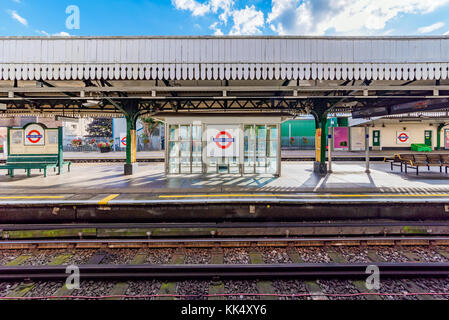 LONDON, UNITED KINGDOM - SEPTEMBER 23: This is Golders Green tube station, which is located in North West London and services the northern line on Sep Stock Photo
