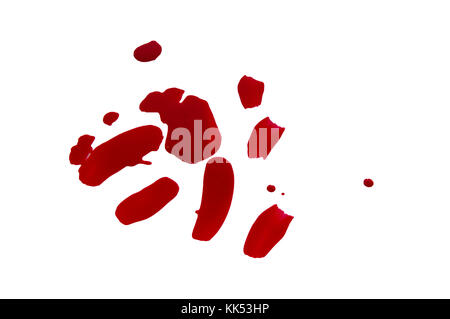 spilled red paint isolated on white background Stock Photo: 81792289 ...