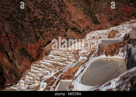 Maras salt ponds located at the Urubamba, Peru Stock Photo