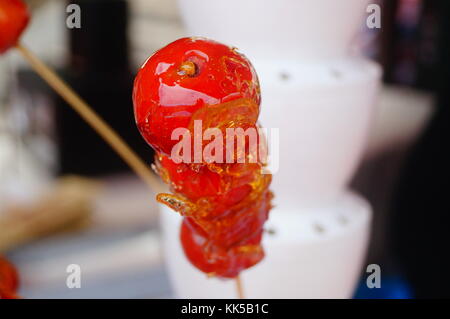 Ice-sugar gourd is a traditional Chinese delicacy Stock Photo