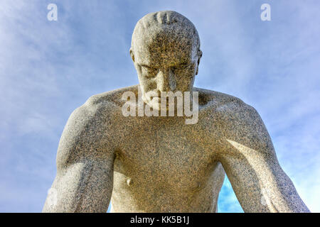 Oslo, Norway - February 28, 2016: Sculpture in the Vigeland Park. It is the world's largest sculpture park made by a single artist, and is one of Norw Stock Photo