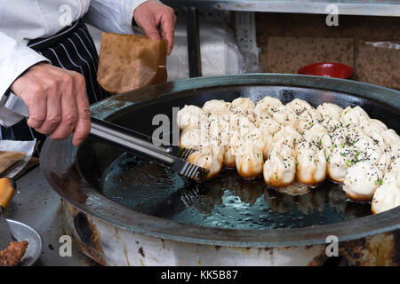 Shanghai pan fried pork dumpling Stock Photo