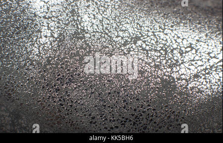 close up of the details of gray or silver leather texture Stock Photo