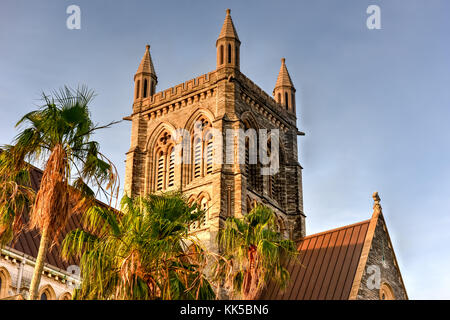 The Cathedral of the Most Holy Trinity (often referred to as the Bermuda Cathedral) is an Anglican cathedral located on Church Street in Hamilton, Ber Stock Photo