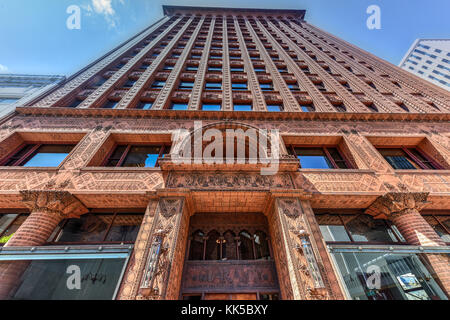 Buffalo, New York - May 8, 2016: The Guaranty Building, now Prudential Building, a historic skyscraper in Buffalo, New York completed in 1896 and desi Stock Photo