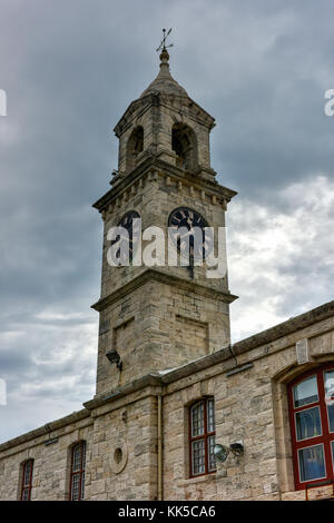 Clocktower at the Royal Navy Dockyard, HMD Bermuda which was the principal base of the Royal Navy in the Western Atlantic between American independenc Stock Photo