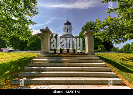 The Maine State House in Augusta, Maine is the state capitol of the State of Maine. The building was completed in 1832, one year after Augusta became  Stock Photo