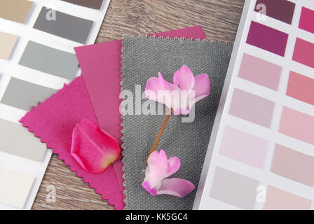 fabric swatches designing combine with colors Stock Photo