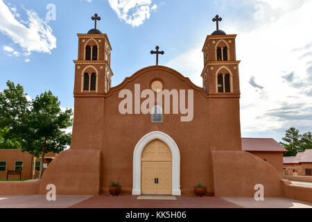 San Miguel de Socorro is the Catholic church in Socorro, New Mexico, built on the ruins of the old Nuestra Senora de Socorro mission. Stock Photo