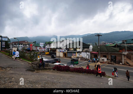 NUWARA ELIYA, SRI LANKA - DECEMBER 2012: View of city street Stock Photo