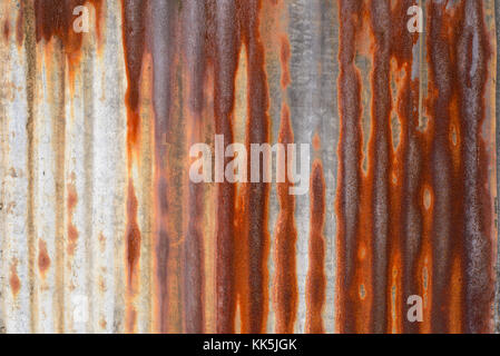 Old zinc wall surface fence house zinc background Stock Photo