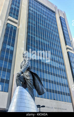 Adam Clayton Powell, Jr. statue in New York. Adam Clayton Powell, Jr. was an American politician and pastor who represented Harlem, New York City. Stock Photo