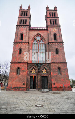 Berlin, Germany - November 8, 2010: Exterior of the Friedrichswerder Church, Berlin, Germany. It was the first Neo-Gothic church built in Berlin. Stock Photo