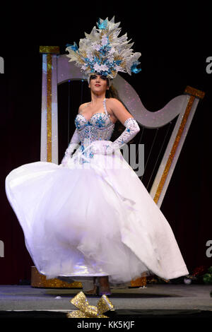 MIAMI BEACH, FL - DECEMBER 17: Erika Moon performs during the burlesque show Sugar & Spice Meets Naughty & Nice at The Fillmore on December 17, 2016 in Miami Beach, Florida  People:  Erika Moon Stock Photo