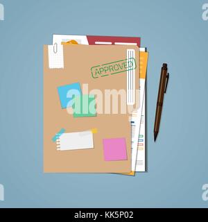 Folder approved resumes Stock Vector