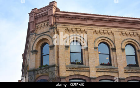 Old town Fairhaven, Washington former bank building in 1900. Stock Photo