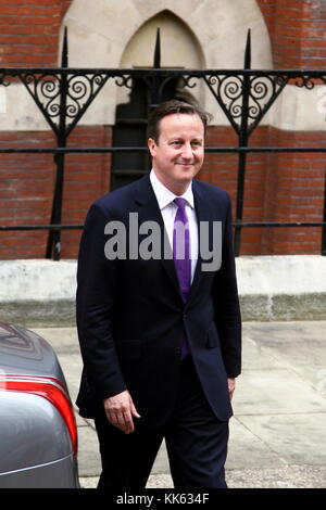 David Cameron Prime Minister of the United Kingdom from 2010 to 2016. Pictured leaving the Leveson inquiry. British politics. MPS. British politicians. Famous politicians. Russell Moore portfolio page. Stock Photo