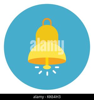 Bell Ringing Icon Web Button On Round Blue Background Stock Vector