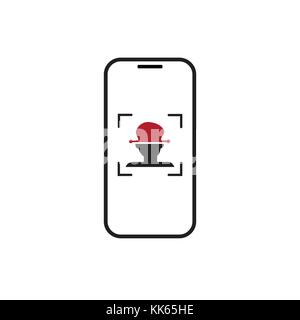 Face Scan Recognition System Smart Phone Icon Stock Vector