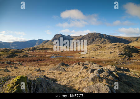 Harrison Stickle and Pavey Ark in the Lake District England Stock Photo