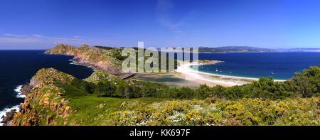 Cies Islands, National Park Maritime-Terrestrial of the Atlantic Islands of Galicia, Spain. Stock Photo