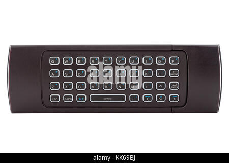 Full keyboard modern remote control for smart tv, isolated on white background Stock Photo