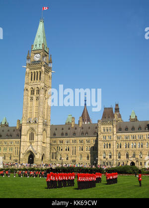 Changing of guard in Parliament Hill, Ottawa, Canada