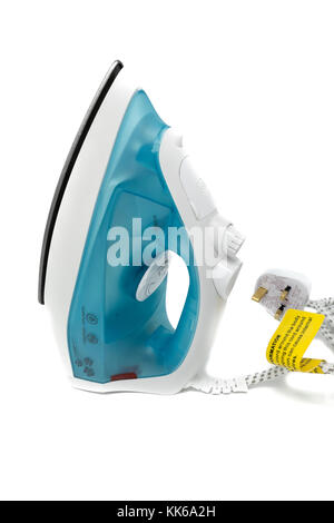 Electric clothes iron with 3-pin UK plug Stock Photo