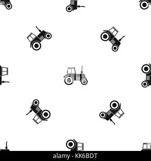 Tractor pattern seamless black Stock Vector