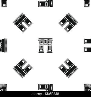 Seamless pattern with triumphal arch icon on white background. Vector ...