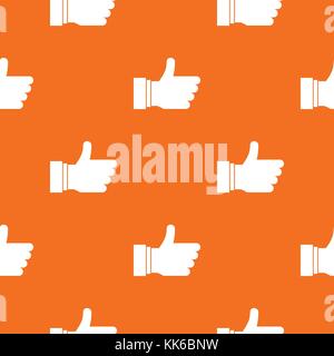 Thumb up sign pattern seamless Stock Vector