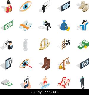 Body icons set, isometric style Stock Vector