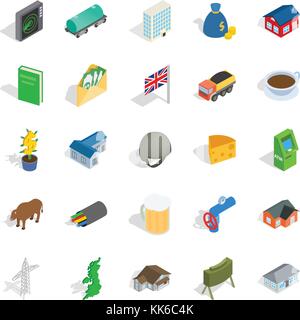 Earner icons set, isometric style Stock Vector