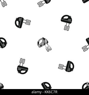 Electric mixer pattern seamless black Stock Vector