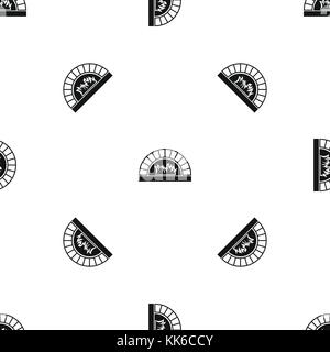 Pizza oven with fire pattern seamless black Stock Vector